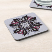 Goth Monogram Black Lila Gothic Mandala Getränkeuntersetzer (Linke Seite)