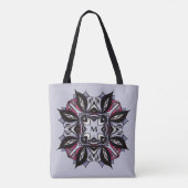 Goth Monogram Black Lila Gothic Mandala Tasche (Rückseite)