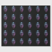 Goth Moon Skull Gothic Wicca Crescent Lunar Moth Geschenkpapier (Flach)