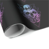 Goth Moon Skull Gothic Wicca Crescent Lunar Moth Geschenkpapier (Rolleneckpunkt)