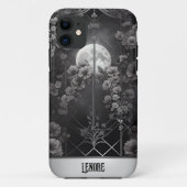 Goth Moonlight und Blume Verziert Gate Case-Mate iPhone Hülle (Rückseite)