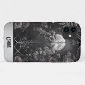 Goth Moonlight und Blume Verziert Gate Case-Mate iPhone Hülle (Rückseite (Horizontal))