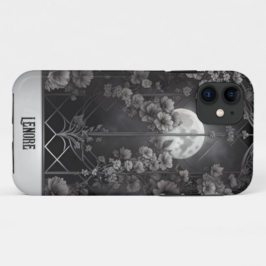 Goth Moonlight und Blume Verziert Gate Case-Mate iPhone Hülle (Rückseite (Horizontal))