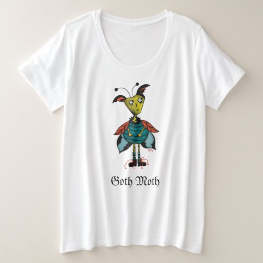 Goth Moth Plus Size T-Shirt (Design vorne)