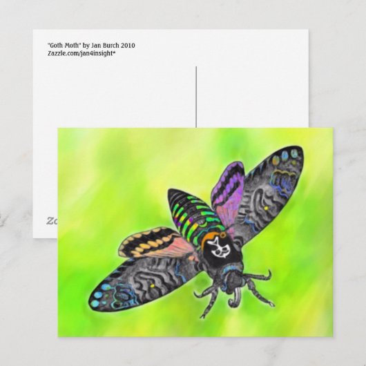 Goth Moth Postkarte (Vorne/Hinten)