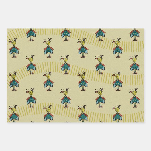 Goth Moth - Wrapping Paper Flat Sheet Set 3 Geschenkpapier Set (Vorderseite 2)