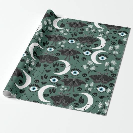 Goth Moths Wrapping Paper Geschenkpapier (Ungerollt)