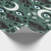 Goth Moths Wrapping Paper Geschenkpapier (Ecke)