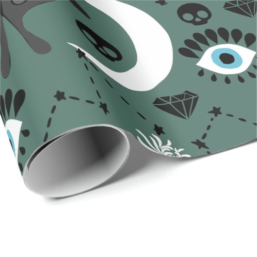 Goth Moths Wrapping Paper Geschenkpapier (Rolleneckpunkt)