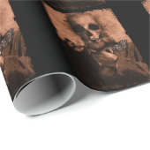 Goth Occult Gothic Horror Portrait Moths Dark Art Geschenkpapier (Rolleneckpunkt)