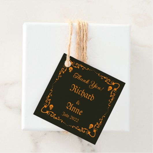 Goth- oder Halloween-Hochzeit Geschenkanhänger (Beispiel)