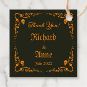 Goth- oder Halloween-Hochzeit Geschenkanhänger (Rückseite)