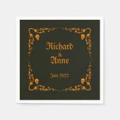 Goth- oder Halloween-Hochzeit Serviette (Vorderseite)