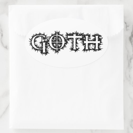 Goth Ovaler Aufkleber (Tasche)