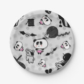 Goth Panda Baby Skull Cupcakes Doodles Pappteller (Vorderseite)