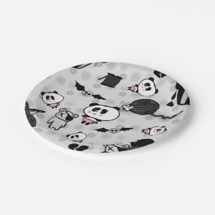 Goth Panda Baby Skull Cupcakes Doodles Pappteller