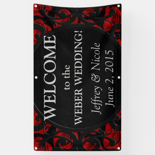 Goth Personalisiert Custom Wedding Banner (Vertikal)