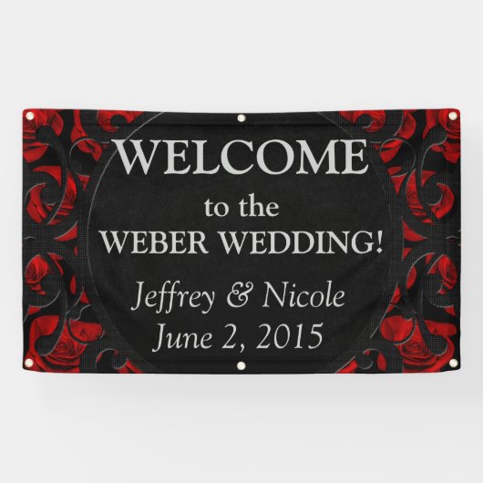 Goth Personalisiert Custom Wedding Banner (Horizontal)