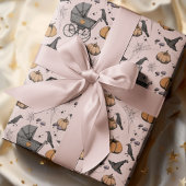 Goth Pink Baby Carriage Halloween Geschenkpapier