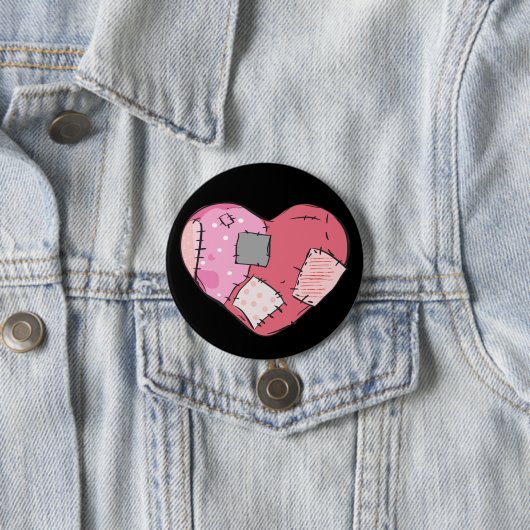 Goth Pink, geklatscht Herz Button (Beispiel)