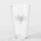 Goth Pink Heart mit Angel Wings Glass Cup Glas (Rückseite)
