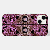 Goth Pink Ornament mit Skull Case-Mate iPhone Hülle (Rückseite (Horizontal))