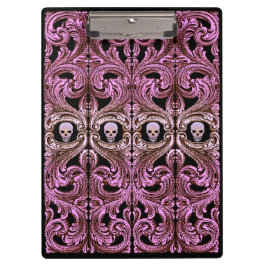 Goth Pink Ornament mit Skull Klemmbrett