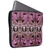 Goth Pink Ornament mit Skull Laptopschutzhülle (Vorne Rechts)