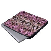 Goth Pink Ornament mit Skull Laptopschutzhülle (Vorne Knopf)