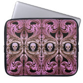 Goth Pink Ornament mit Skull Laptopschutzhülle (Vorderseite)