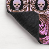 Goth Pink Ornament mit Skull Mousepad (Ecke)