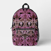 Goth Pink Ornament mit Skull Personalisiert Bedruckter Rucksack (Vorderseite)