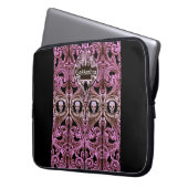 Goth Pink Ornament mit Skull Personalisiert Laptopschutzhülle (Vorderseite Links)