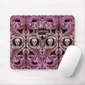 Goth Pink Ornament mit Skull Personalisiert Mousepad (Mit Mouse)