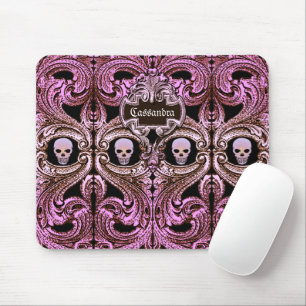Goth Pink Ornament mit Skull Personalisiert Mousepad