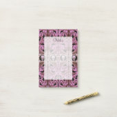 Goth Pink Ornament mit Skull Post-it Klebezettel (Auf Schreibtisch)