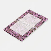 Goth Pink Ornament mit Skull Post-it Klebezettel (angewinkelt)