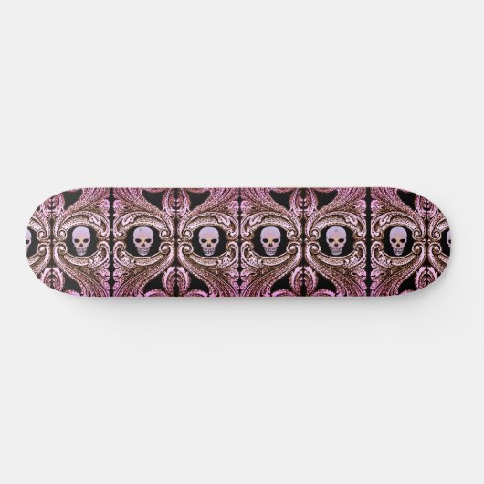 Goth Pink Ornament mit Skull Skateboard (Horizontal)