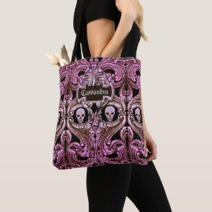 Goth-Pink-Schmuck mit personalisiertem Totenkopf Tasche