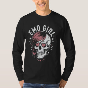 Goth Pink Skull Alt Grunge Szene Kid 2000s Punk Em T-Shirt
