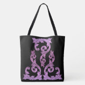 Goth Pink und Black Elegante Design Tasche (Rückseite)