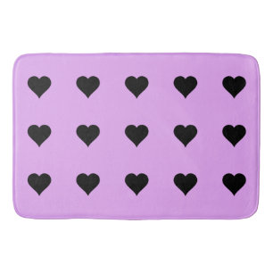 Goth Pink und Black Heart Design Badematte