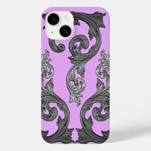 Goth Pink und Gray Elegantes Design Case-Mate iPhone Hülle (Rückseite)
