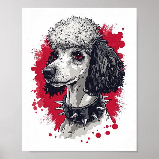 Goth Poodle – Dark Aesthetic Dog Poster (Vorne)