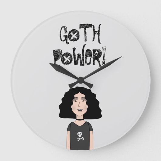 Goth Power Große Wanduhr (Vorderseite)