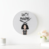 Goth Power Große Wanduhr (Zuhause)