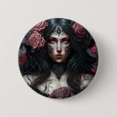 Goth Princess Gothic Fantasy Art Button (Vorderseite)