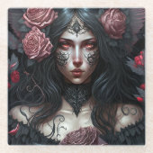 Goth Princess Gothic Fantasy Art Glasuntersetzer (Vorderseite)