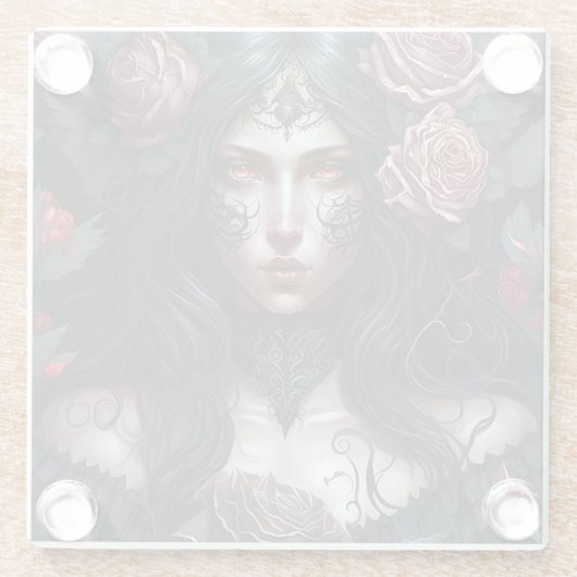 Goth Princess Gothic Fantasy Art Glasuntersetzer (Rückseite)