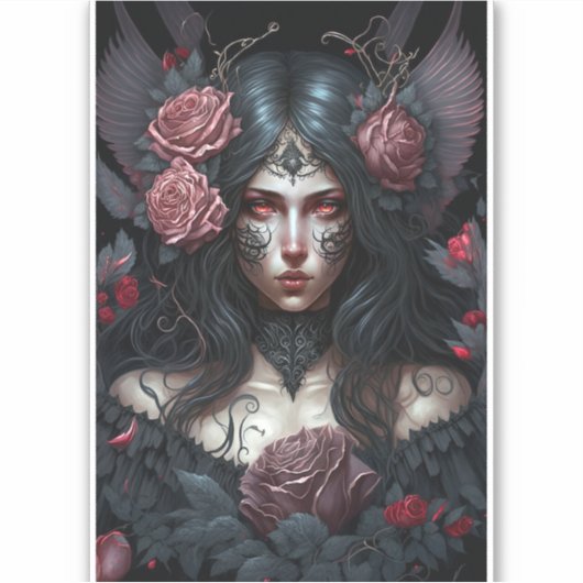Goth Princess Gotische Fantasie Art 3 Ring Binder Aufkleber (Vorderseite)